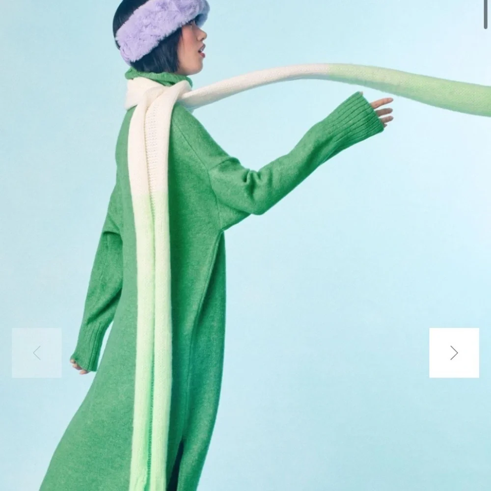 Anthropologie ombré green skinny scarf new without tags
